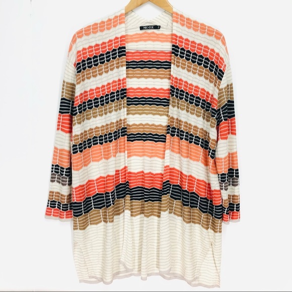 Nic & Zoe Open Front Cardigan Sweater Long Line Silk Blend Women’s Size M - Picture 1 of 10